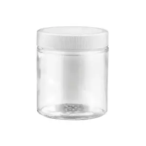 4oz glass jar with hard plastic white lid